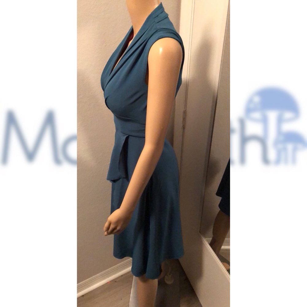 NEW ModCloth Teal Ruffle Dress - Picture 5 of 8